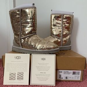 Silver sequin women’s UGG boots